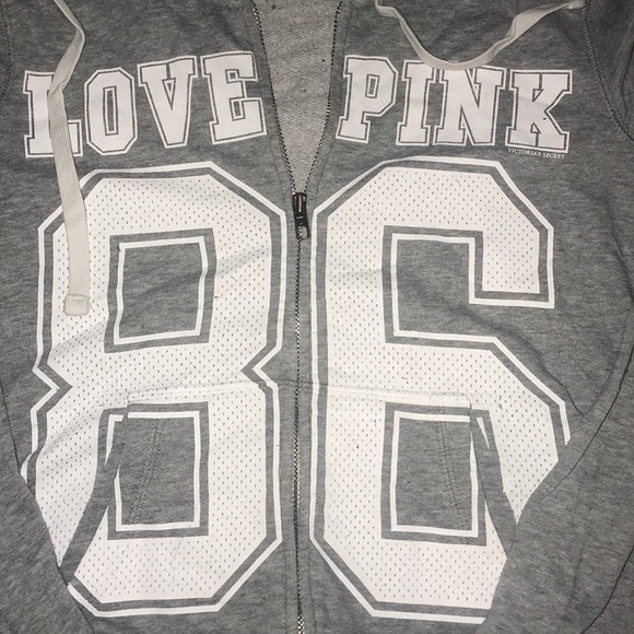 Victoria Secret PINK full zip grey hoodie - Picture 2 of 2